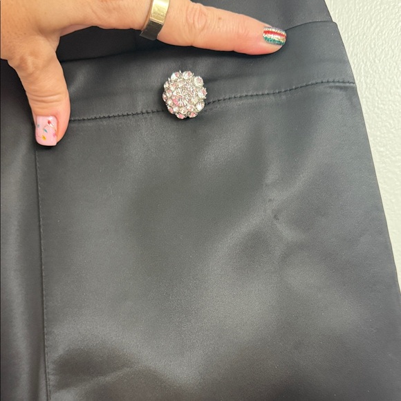 French Connection Black Mini Skirt with Pearl Details - Picture 13 of 13